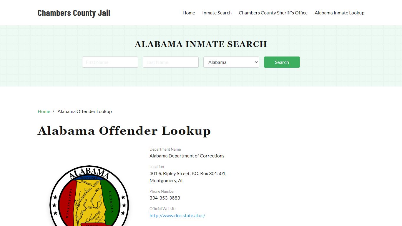 Alabama Inmate Search, Jail Rosters - Chambers County Jail